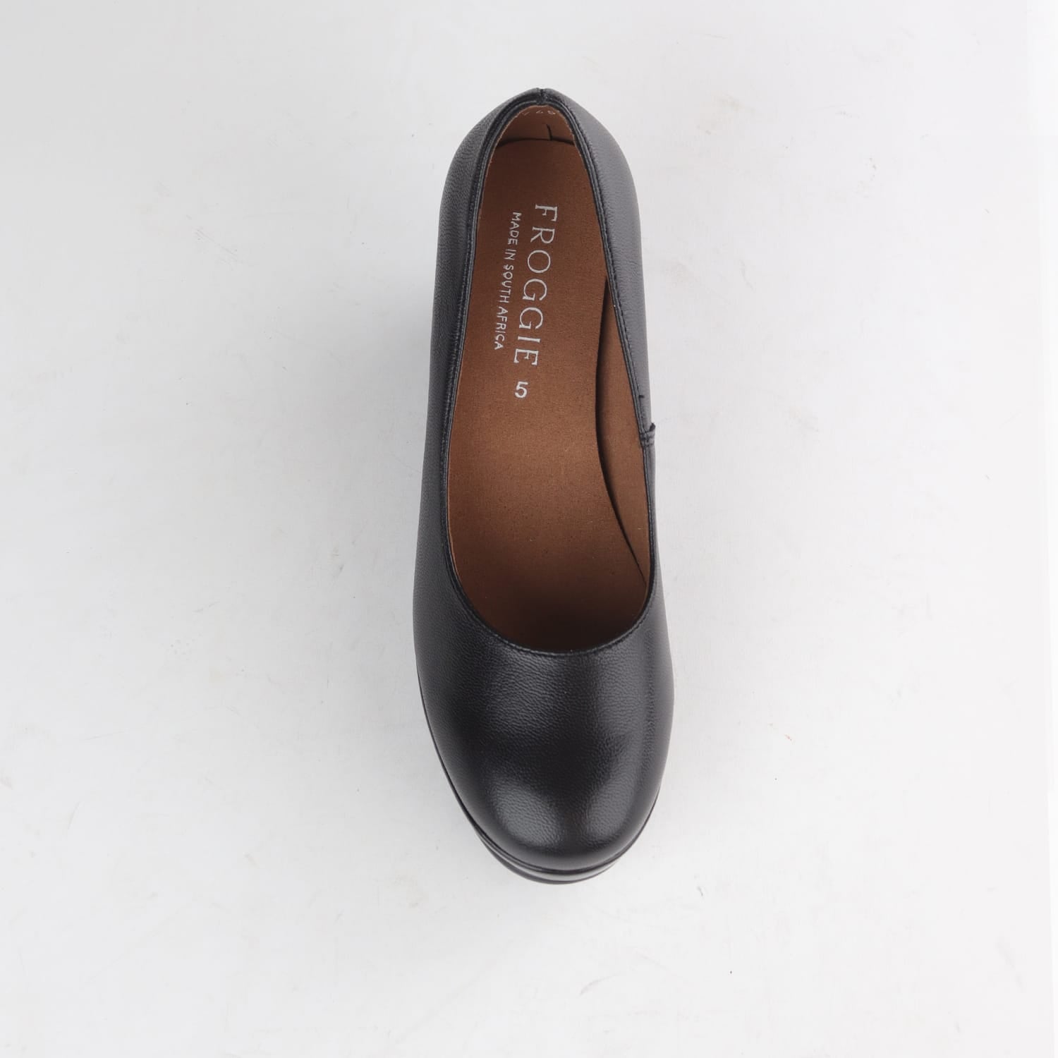 Froggie Shoes Shoes Froggie Women’s Wedge Pump- Black Leather and Patent Leather- 11168