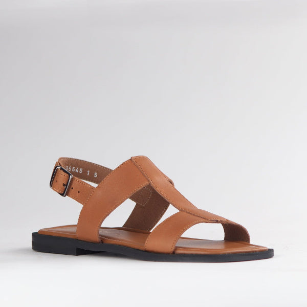 Froggie Shoes Shoes Grecian inspired Flat Sandal in Tan - 12891