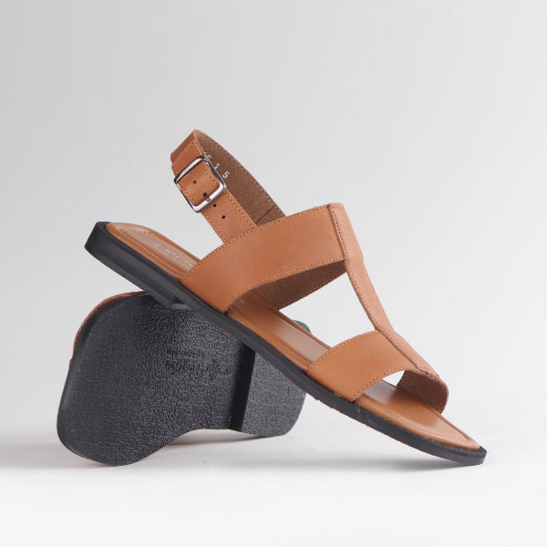Froggie Shoes Shoes Grecian inspired Flat Sandal in Tan - 12891
