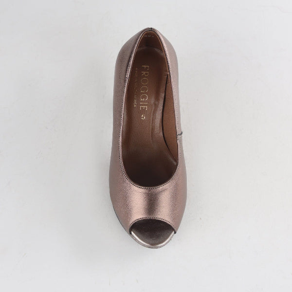 Froggie Shoes Shoes High Heel Peep Toe Court Shoe in Lead Milti - 12753