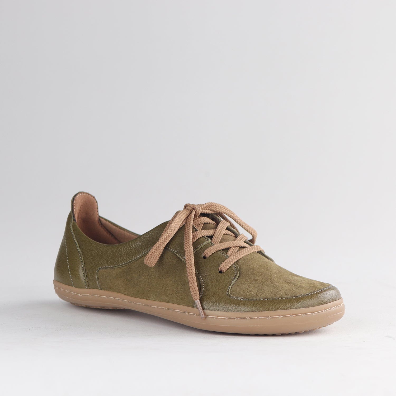 Froggie Shoes Shoes Lace-up Barefoot Shoe with Removable Footbed in Olive Multi - 12829