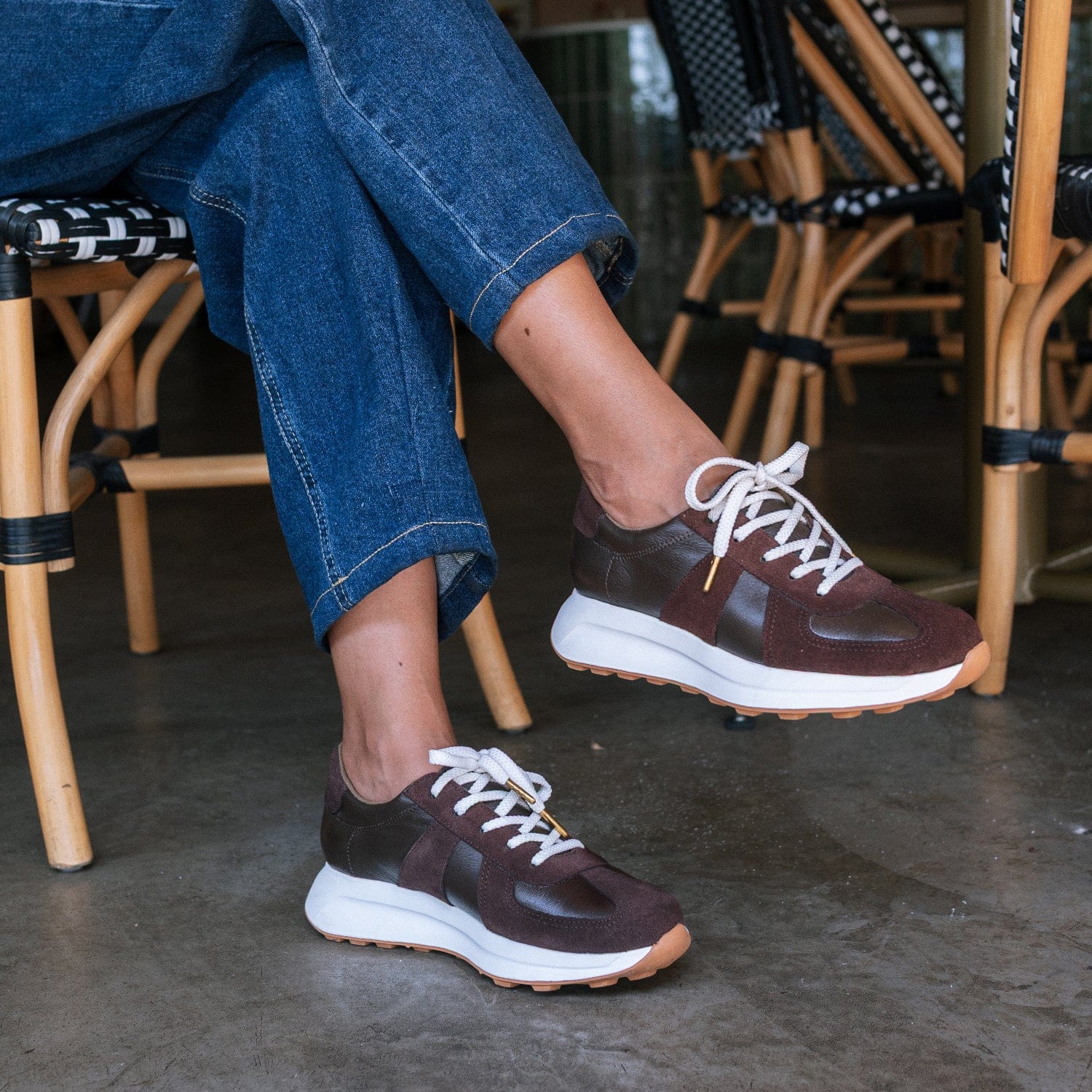 Froggie Shoes Shoes Lace-up Sneaker in Brown Multi -12688