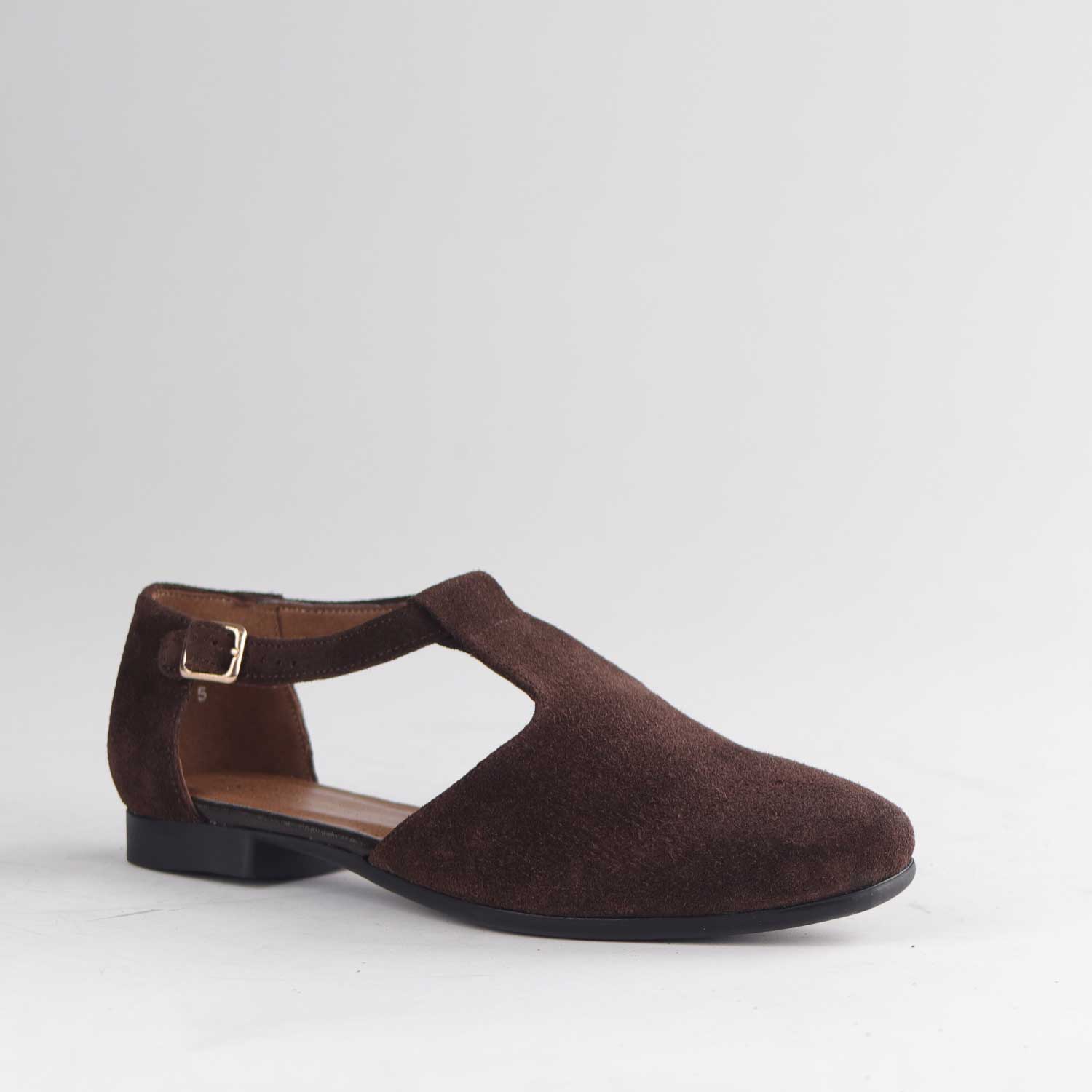 Froggie Shoes Shoes Mary Jane flat with a T-strap twist in Brown - 13028