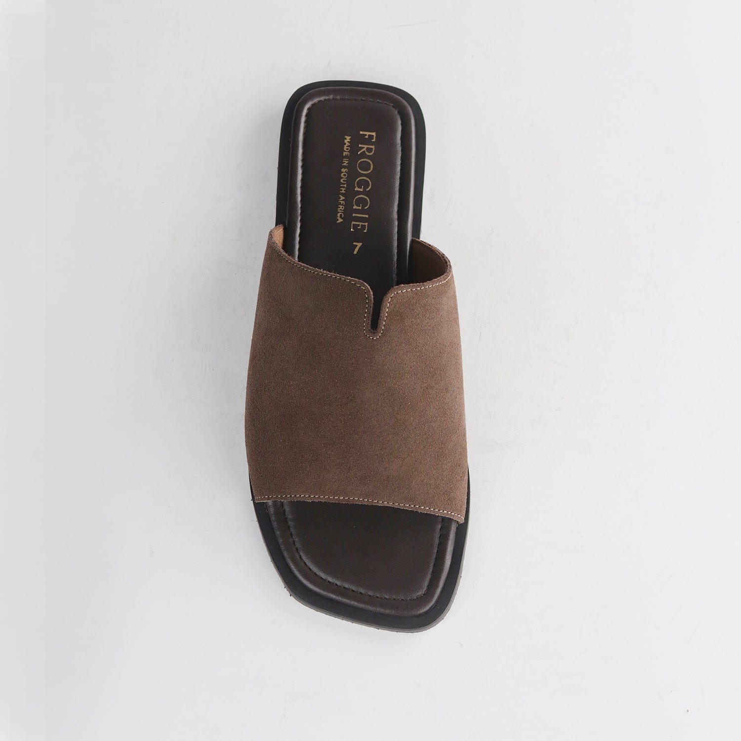 Froggie Shoes Shoes Open Toe Mule in Brown Suede - 12970