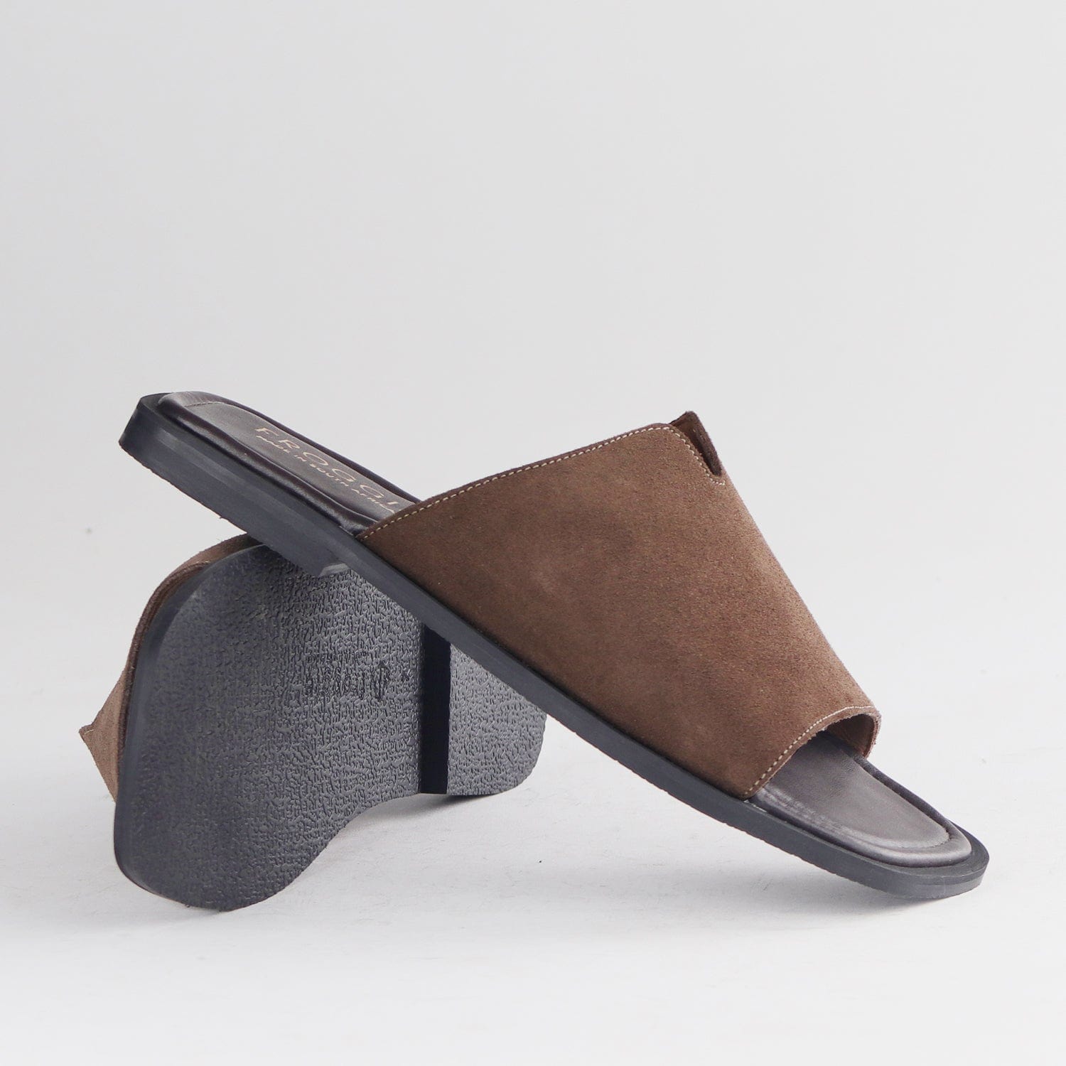 Froggie Shoes Shoes Open Toe Mule in Brown Suede - 12970