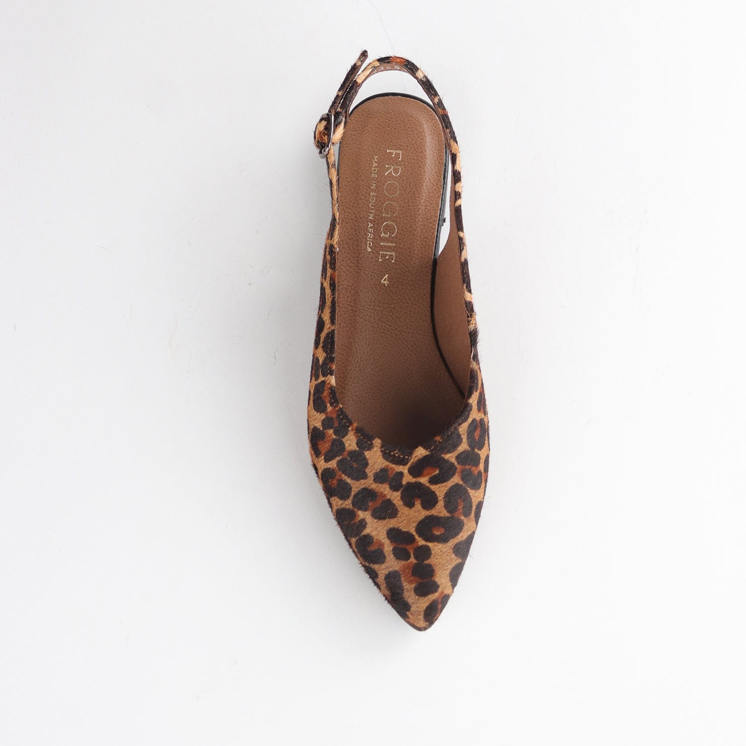 Froggie Shoes Shoes Pointed Flat Slingback in Cheetah Tan - 12729