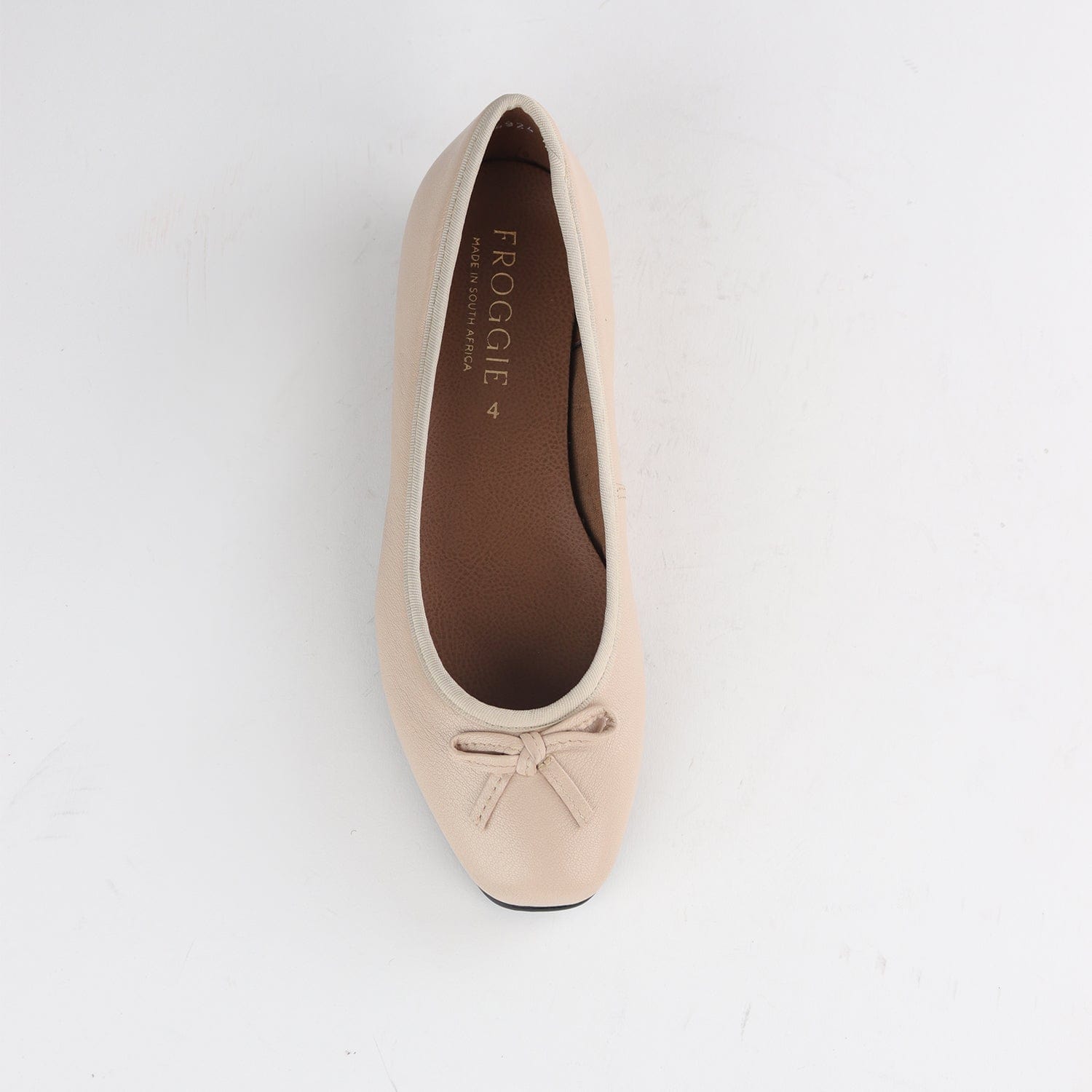 Froggie Shoes Shoes Soft Square Toe Ballerina Flat Pump with Bow in Ivory Multi- 12796