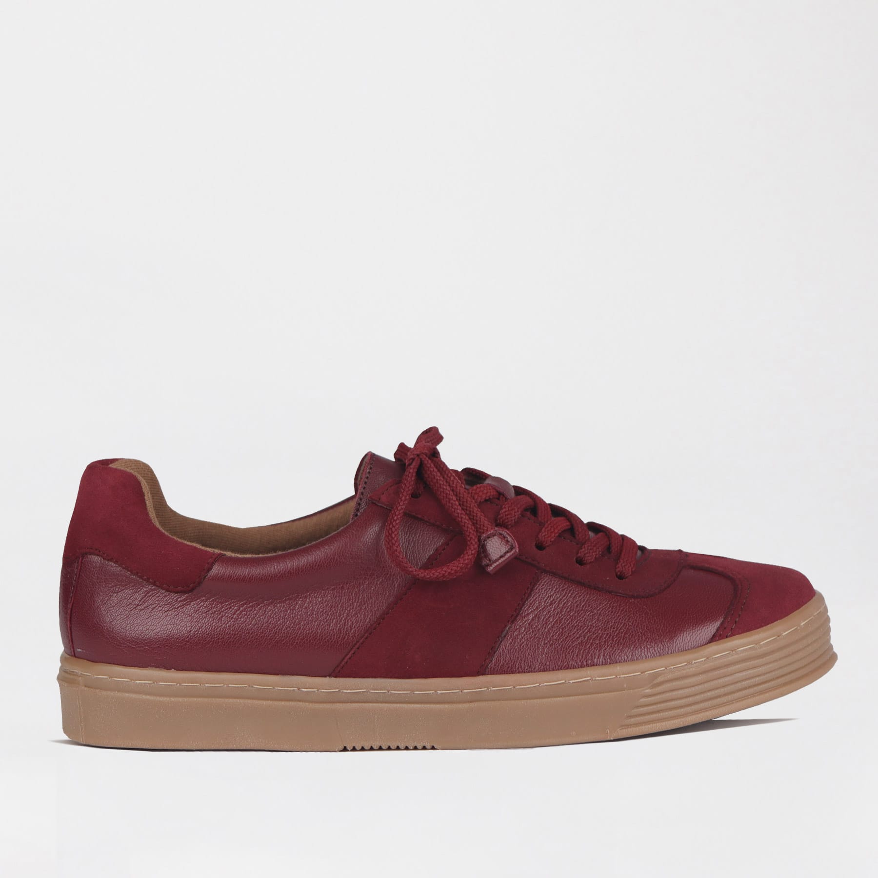 Froggie Shoes Sneakers Froggie Women’s Retro Lace-up Sneaker-Burgundy Leather and Suede -13036