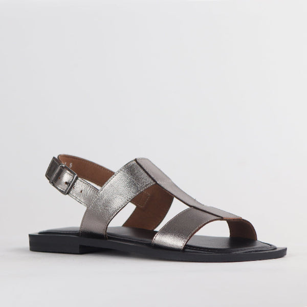 Froggie Shoes Shoes Grecian inspired Flat Sandal in Pewter - 12891