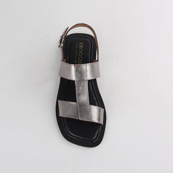 Froggie Shoes Shoes Grecian inspired Flat Sandal in Pewter - 12891