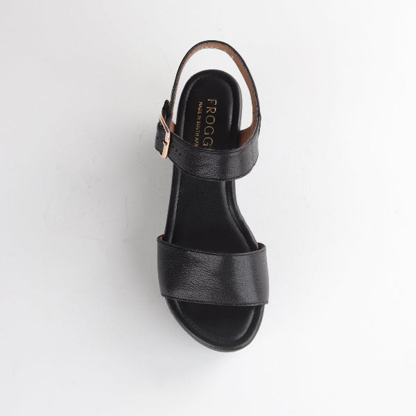Froggie Shoes Shoes Platform Wedges Sandal with Ankle Strap Black Multi - 12887
