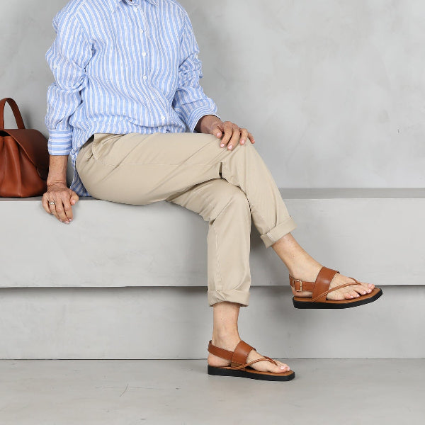 Froggie Shoes Shoes Toe Thong flat sandal in Tan  - 12868