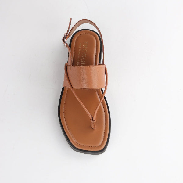 Froggie Shoes Shoes Toe Thong flat sandal in Tan - 12868