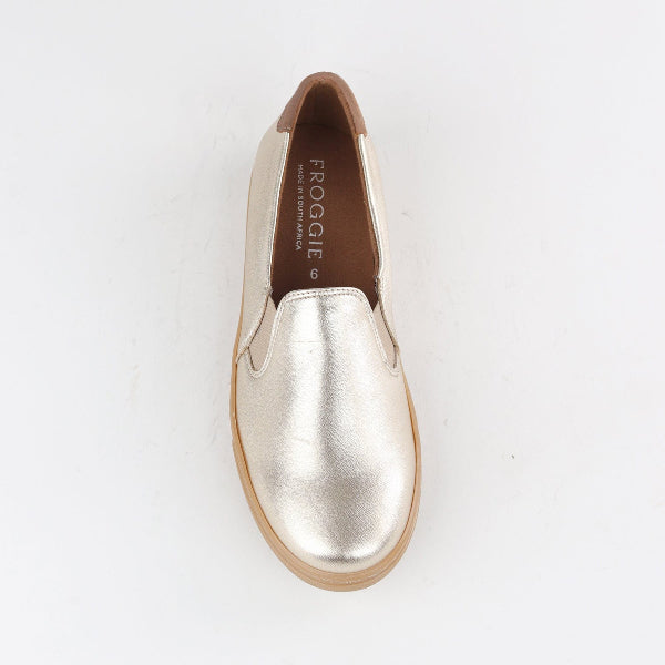 Froggie Shoes Shoes Slip-on Sneaker with Removable Footbed in Gold Multi1 - 12750