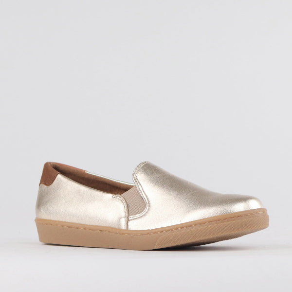 Froggie Shoes Shoes Slip-on Sneaker with Removable Footbed in Gold Multi1 - 12750