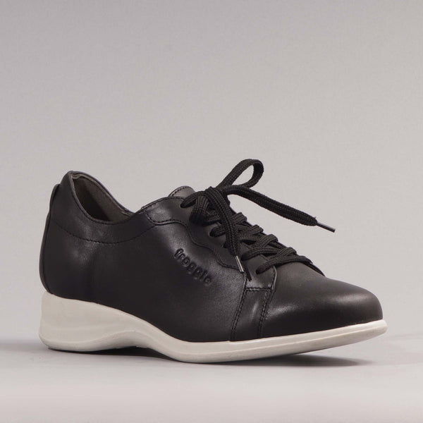 Lace-up Sneaker in Black - 12430 - Froggie Shoes
