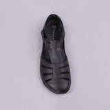 Girls School Sandal in Black Sizes 36 - 43 - 7811 - Froggie Shoes