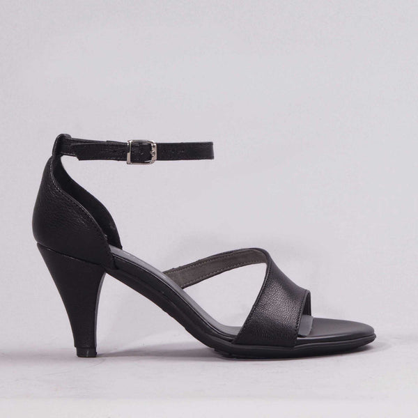 Black Patent Strappy Low Heel Sandals | New Look