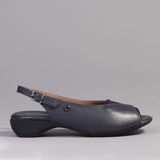 Open Toe Slingback Sandal in Navy - 10345