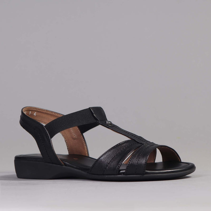 Wider Fit Slingback Flat Sandal in Black - 11016