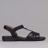 Wider Fit Slingback Flat Sandal in Black