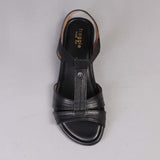 Wider Fit Slingback Flat Sandal in Black - 11016