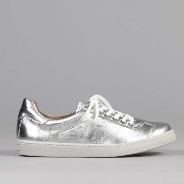 Lace-up Sneaker with Removable Footbed in Silver