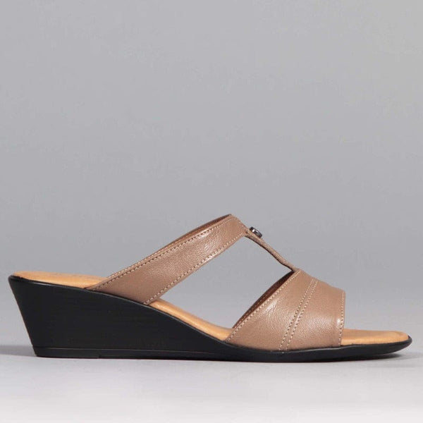 Double Band Wedge in Stone - 11621