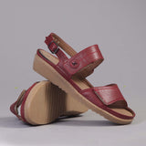 2-Strap Sandal with Removable Footbed in Red - 11639