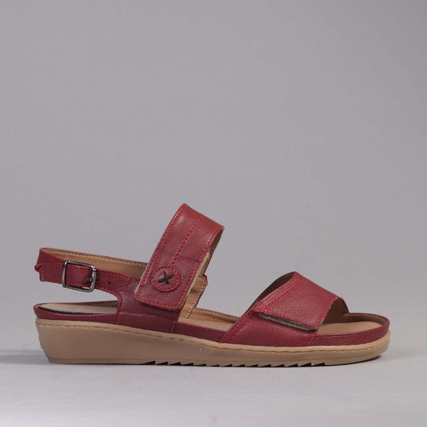 2-Strap Sandal with Removable Footbed in Red - 11639