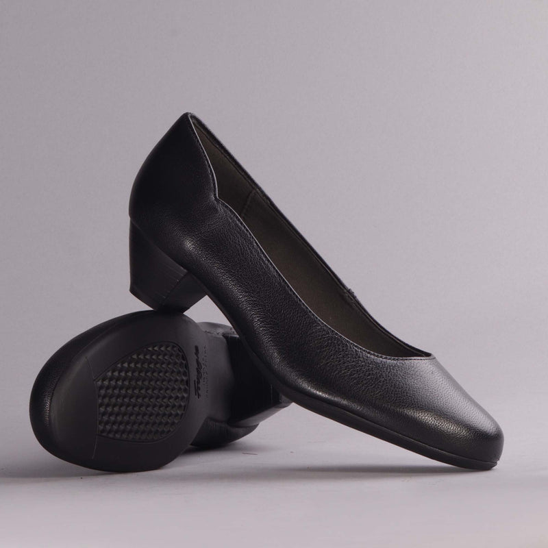 Mid-Heel Court Shoe in Black - 11800