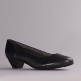 Mid-Heel Court Shoe in Black - 12635 - Froggie Shoes