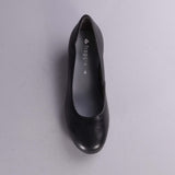 Mid-Heel Court Shoe in Black - 12635 - Froggie Shoes