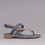 Diamante Rope Thong Sandal in Manager - 12007