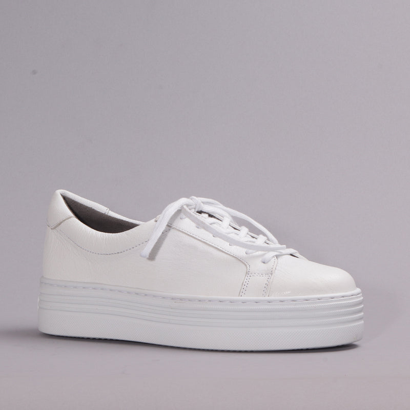 Platform Sneaker in White - 12025
