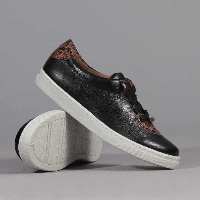 Sneaker with Removable Footbed in Black Multi