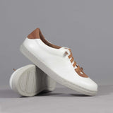 Sneaker with Removable Footbed in White Multi