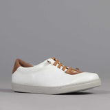 Sneaker with Removable Footbed in White Multi