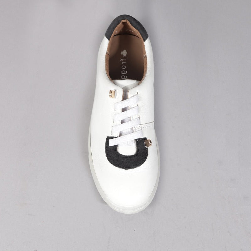 Froggie Sneaker with Removable Footbed in White - Black Multi