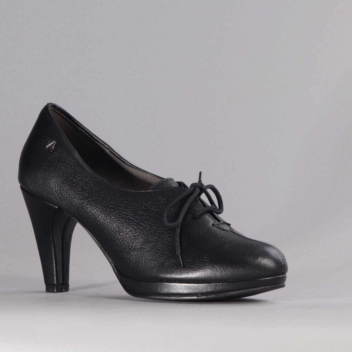 High Heel LaceUp Shoe in Black Froggie Leather Shoes South