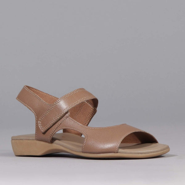 Wider Fit Slingback Flat Sandal in Stone - 12221