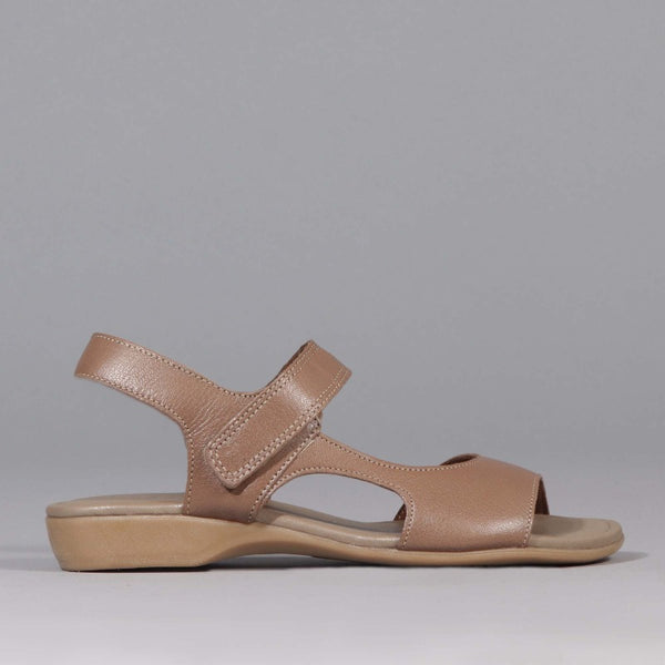 Wider Fit Slingback Flat Sandal in Stone - 12221