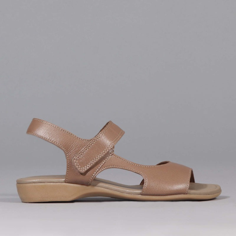 Wider Fit Slingback Flat Sandal in Stone