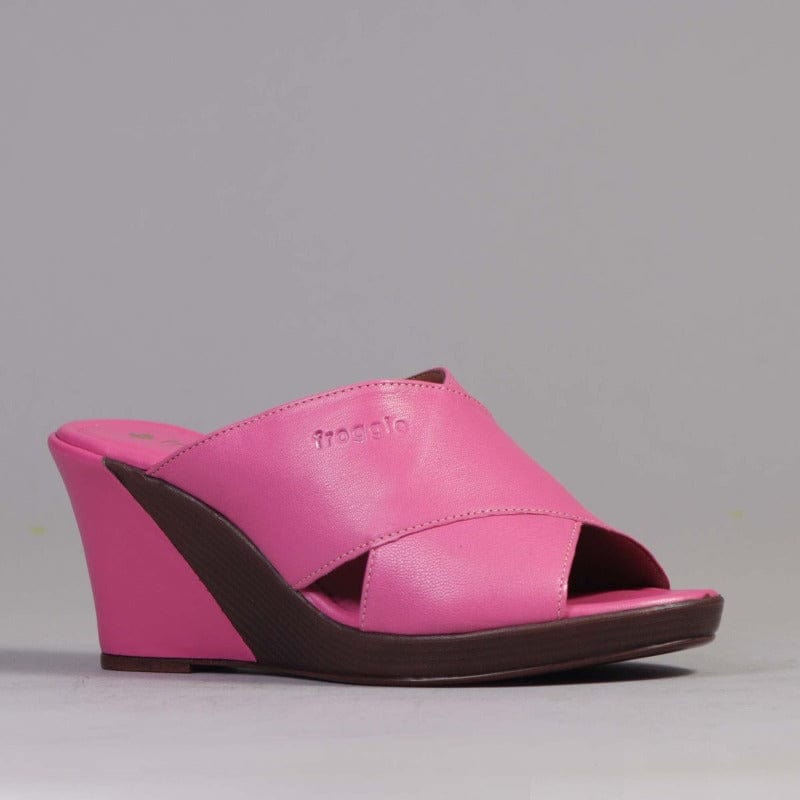 Slip-on Wedge in Hot Pink - 12287