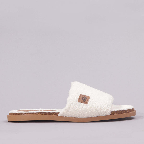 Flat Mule Sandal in Cream - 12398 - Froggie Shoes