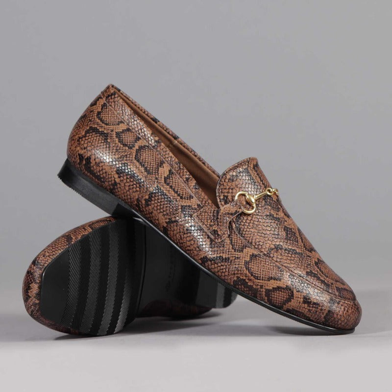 Loafer with Gold Trim in Saddle