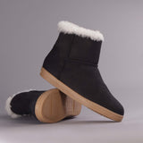 Fur-lined Ankle Boot in Black