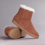 Fur-lined Ankle Boot in Tobacco - 12455