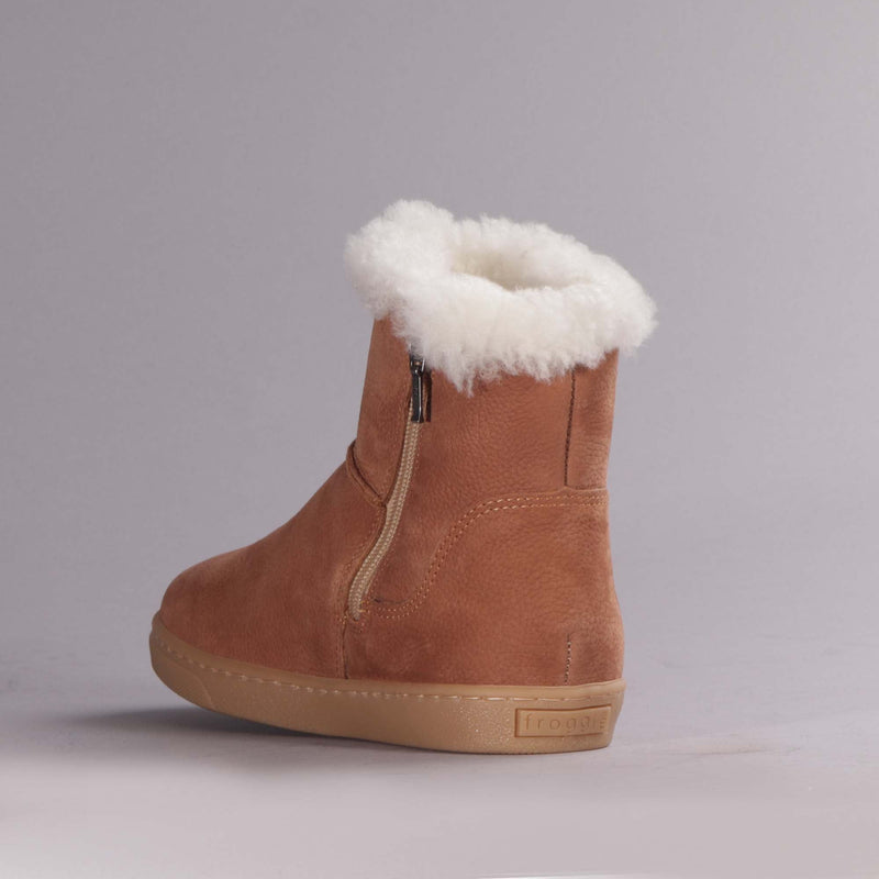 Fur-lined Ankle Boot in Tobacco - 12455