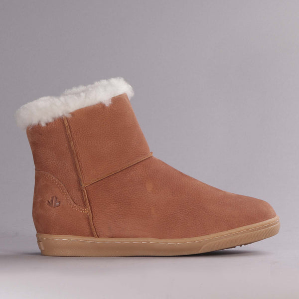 Fur-lined Ankle Boot in Tobacco - 12455